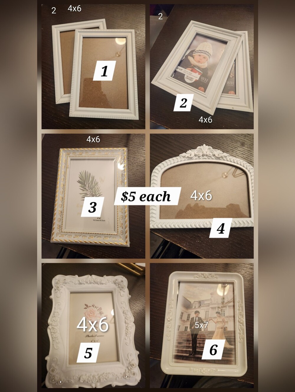 Classic White Decorative Photo Frame - 4x6 And 5x7 (Set Option)